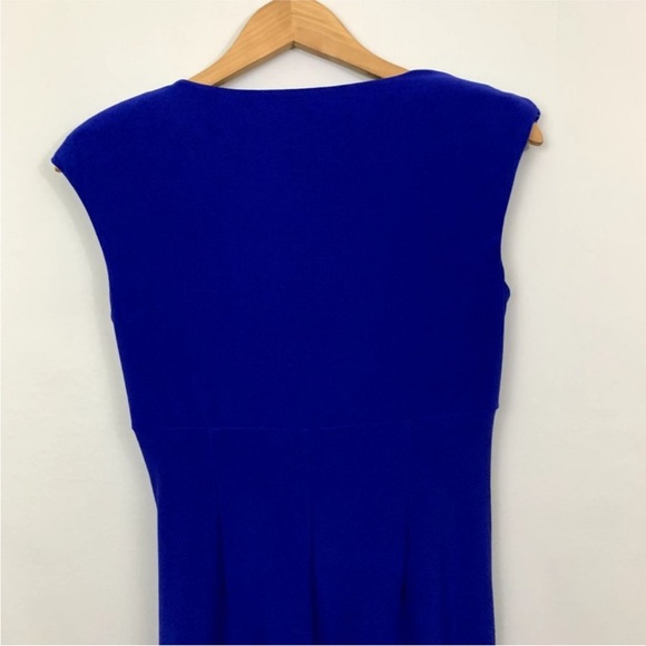 Lauren Ralph Lauren Dress Faux Wrap Cap Sleeve Colbalt Blue size 4 EUC - Picture 9 of 13